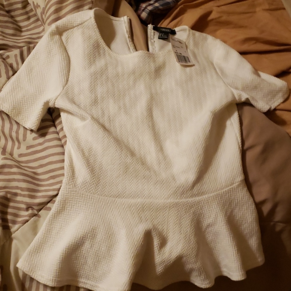 White peplem shirt